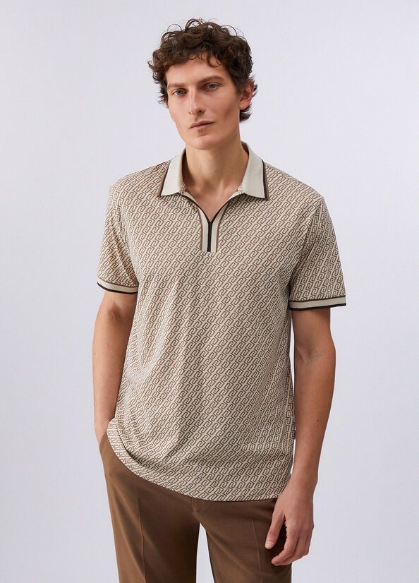 Polo con logo all-over