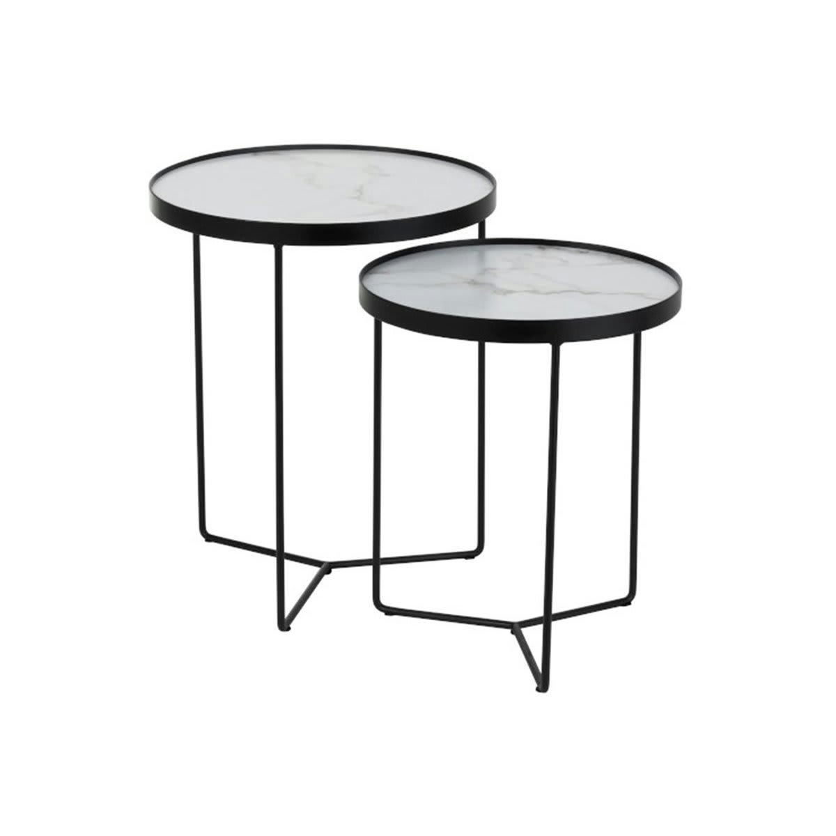 VALENTINO - Lot de 2 tables gigognes rondes