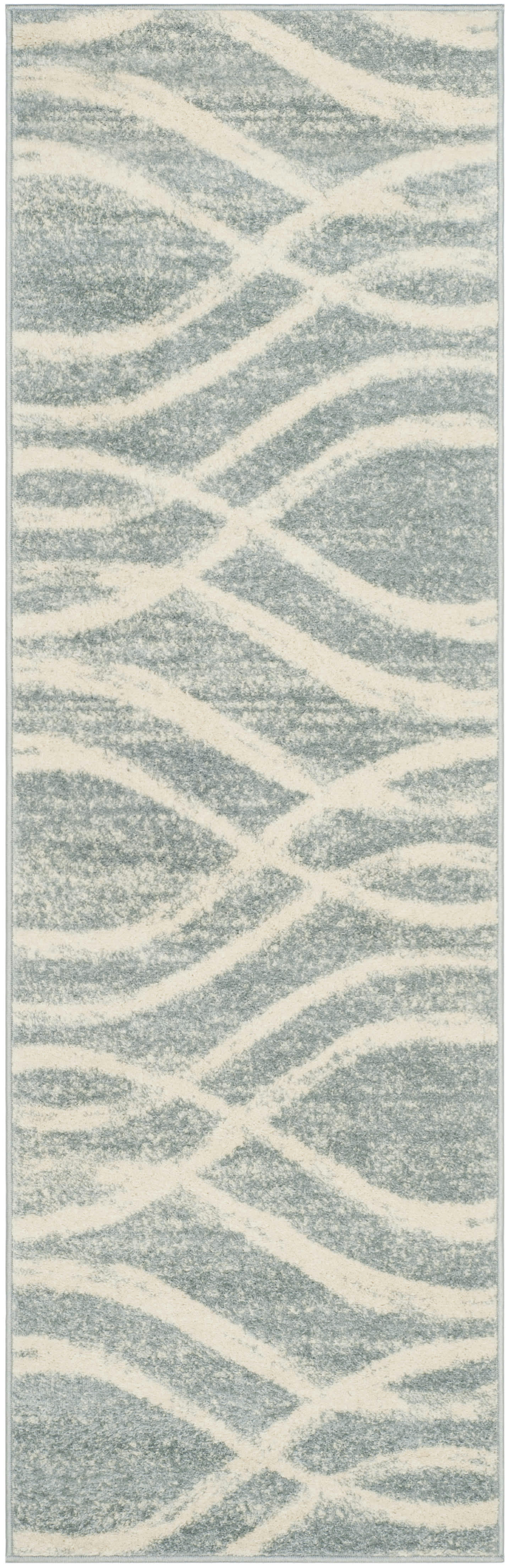 ADIRONDACK - Tapis de salon interieur en crème & gris ardoise, 76 x 244 cm