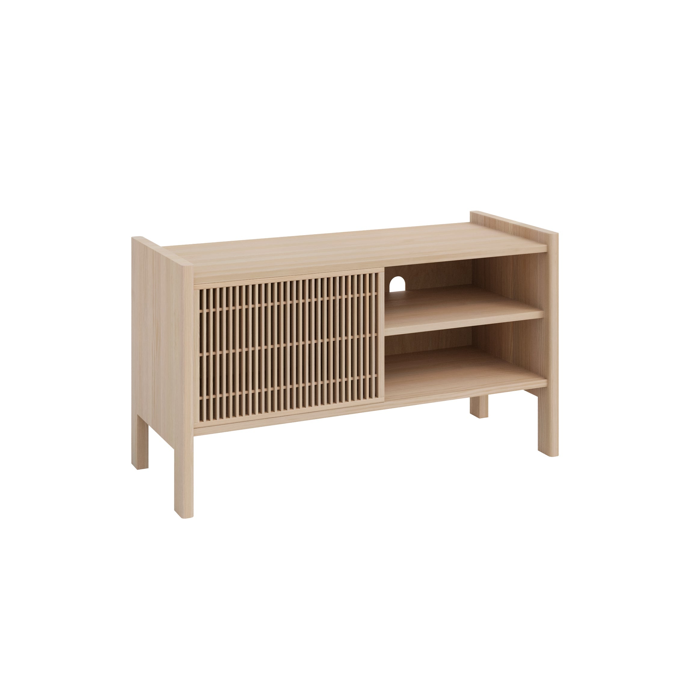 Naan Furniture Kleine TV-meubel Mendia - Massief natuurlijk hout - gelakt - 102.2 cm