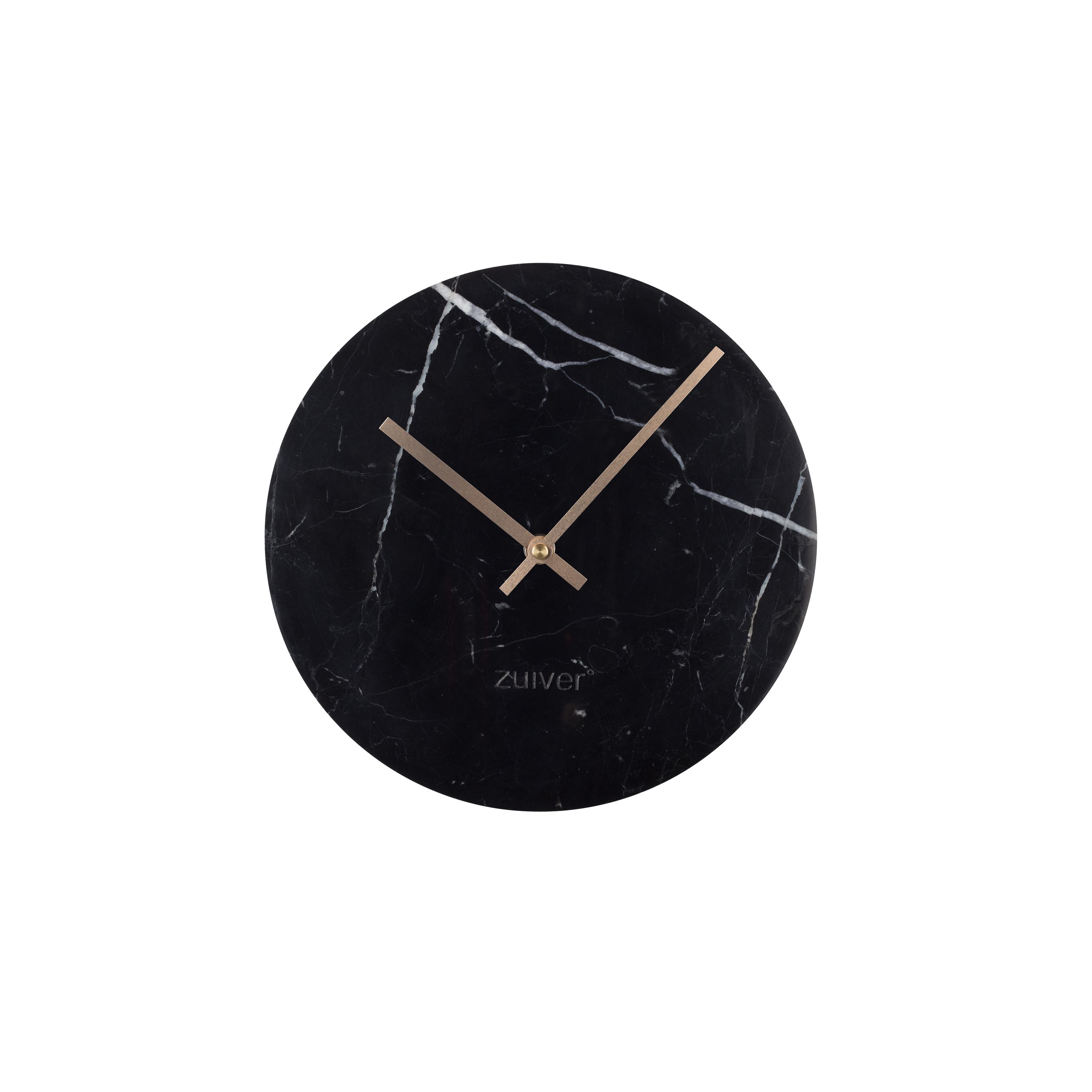 Zuiver Marble Time Klok/ Wandklok Rond Marmer Zwart