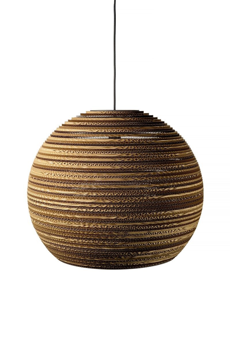 Okrągła lampa wisząca z tektury - Sfera 55