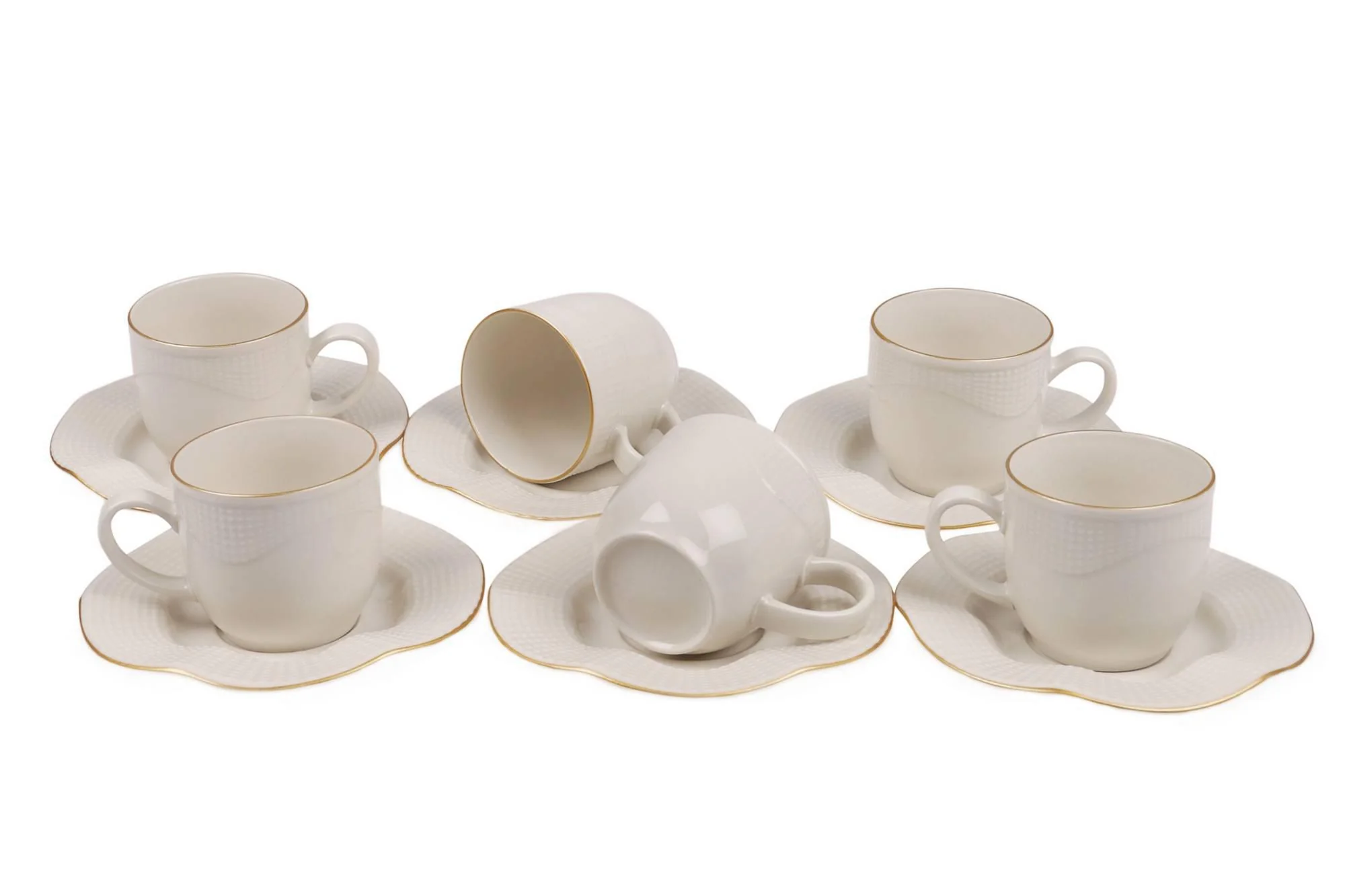 Set van 6 koffiekopjes met schotel Aya