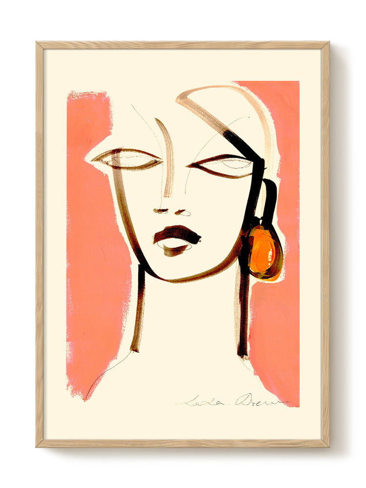 LouLou Avenue - Potrait with Earring - PSTR studio Kunst Poster