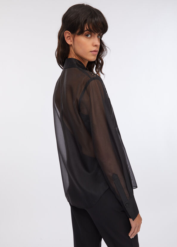 Camicia in organza con ricami