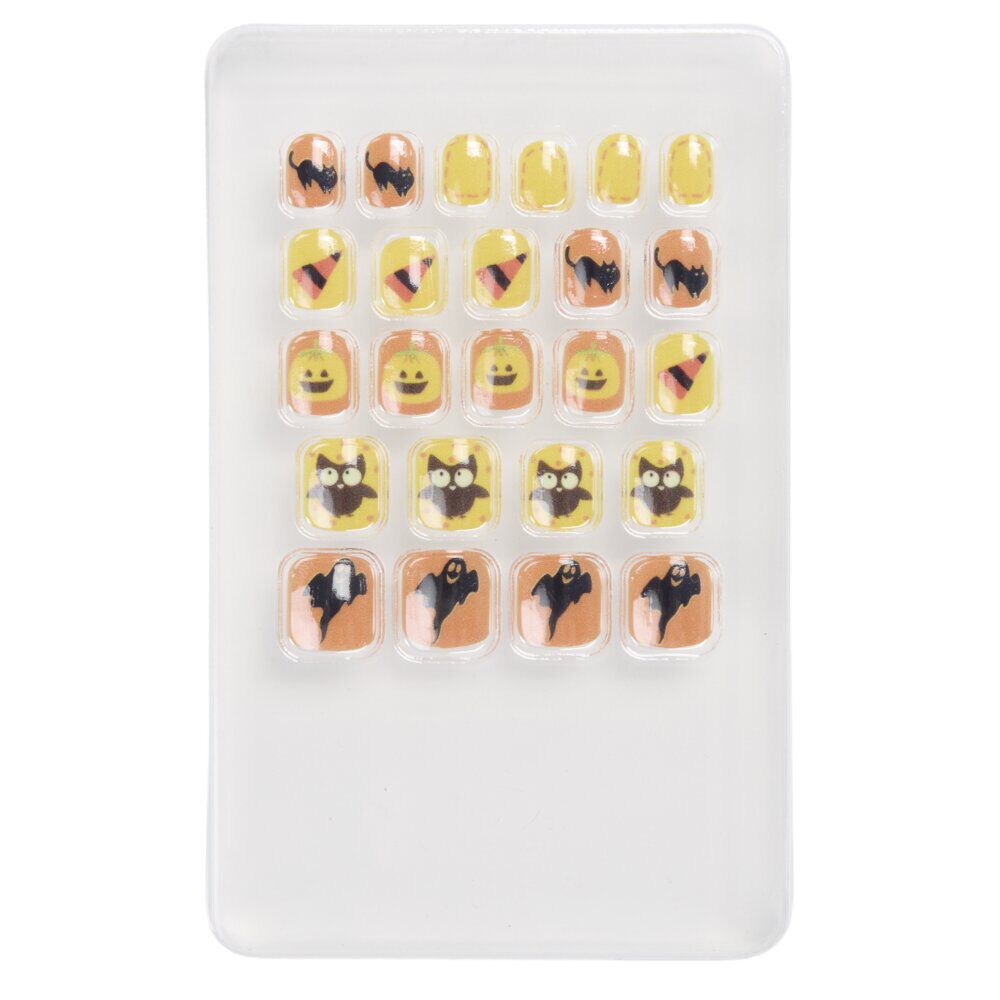 Faux ongles enfant fille x24 motif Halloween (2 modèles)