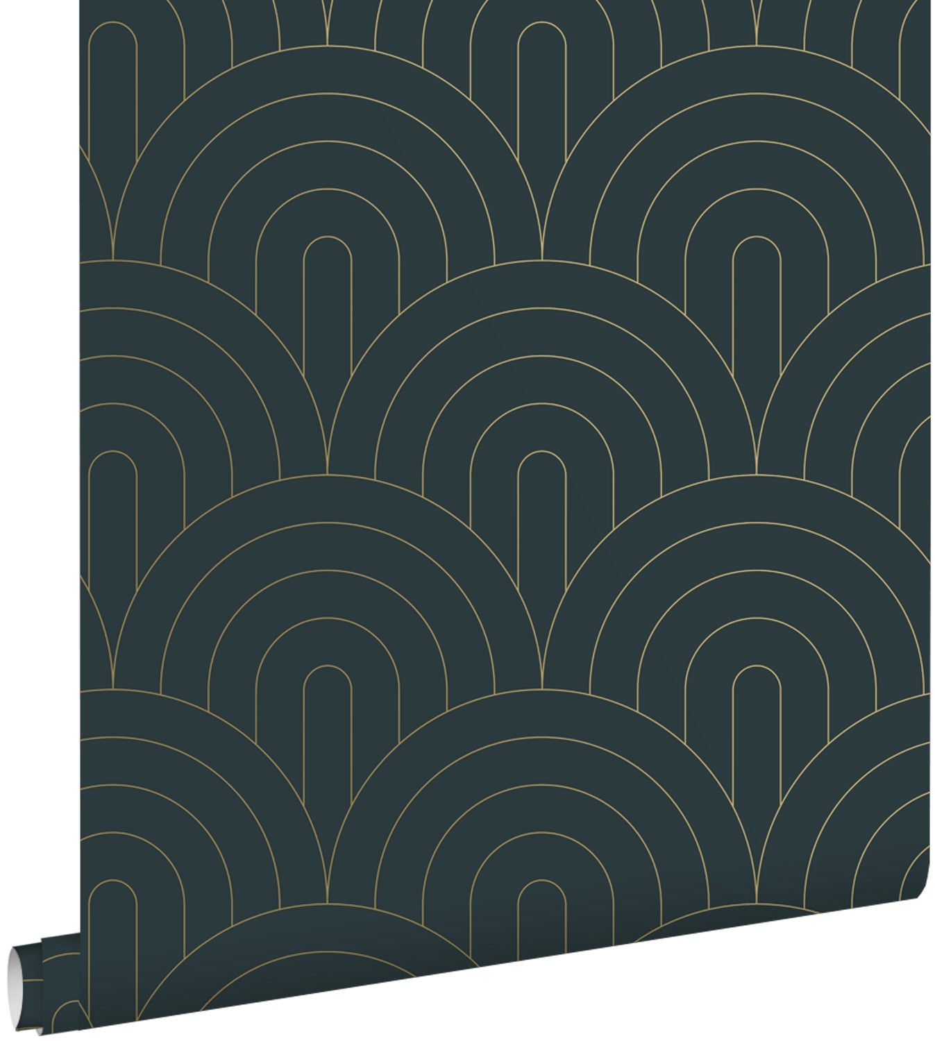 ESTAhome behang art deco motief donkerblauw - 53 cm x 10.05 m - 139743