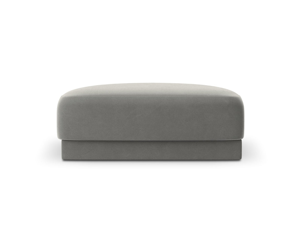 Micadoni Poef Miley flueel, lichtgrijs - 90x90x40cm
