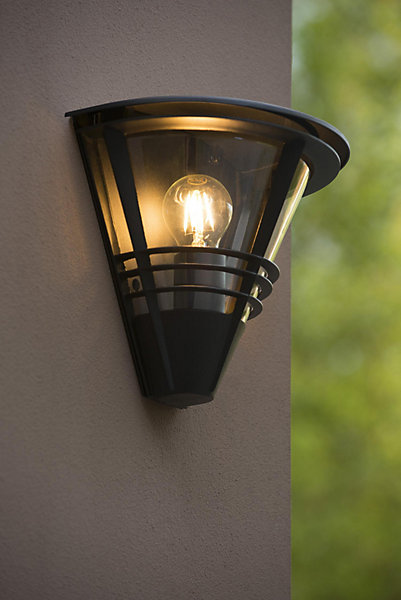 Applique murale LIVIA en aluminium avec 1xE27 - Noir - Lucide