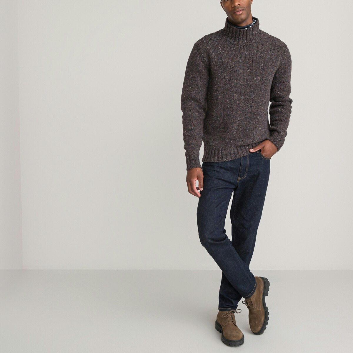 Pull col montant en laine