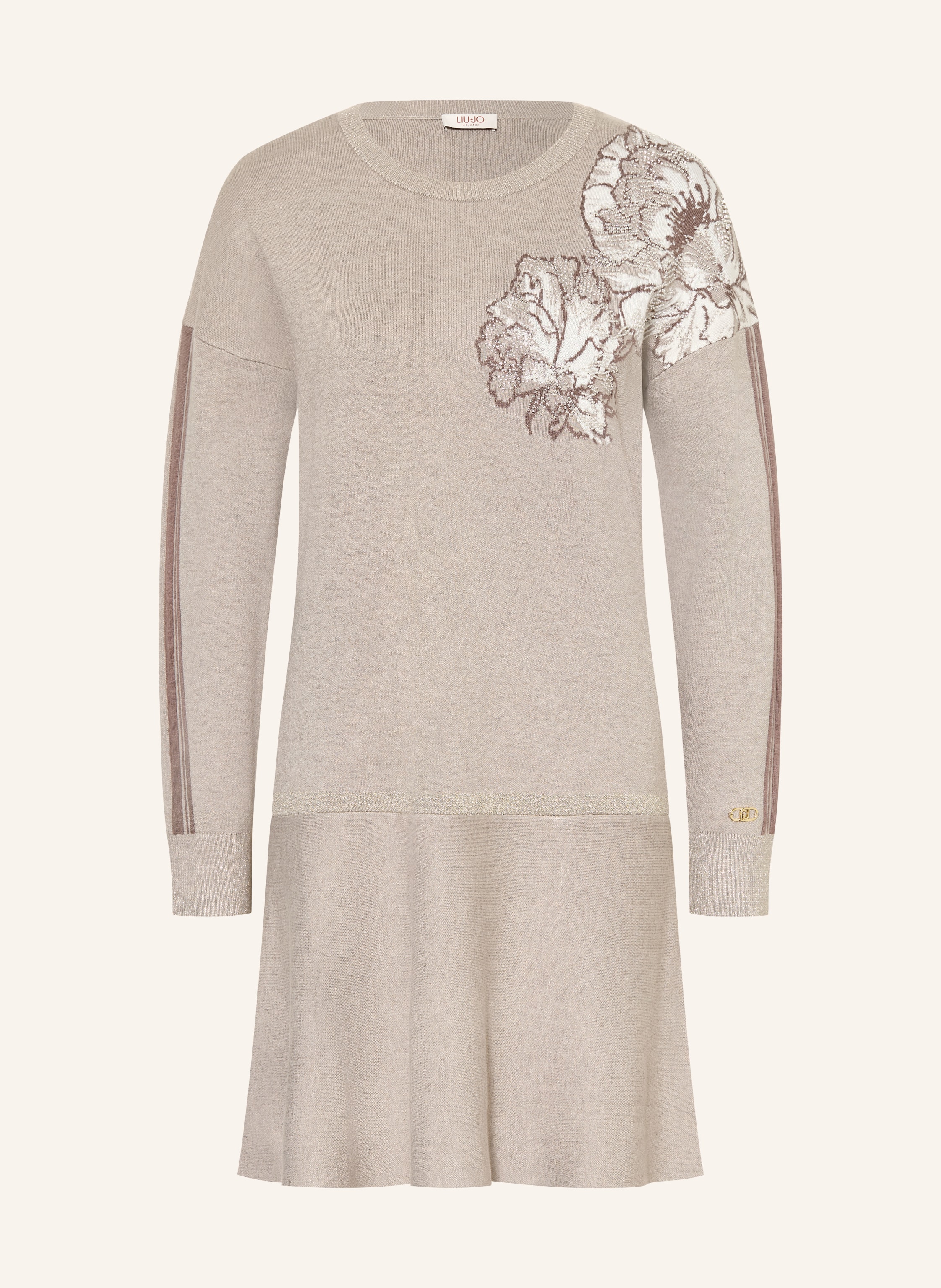 LIU JO Strickkleid mit Schmucksteinen und Glitzergarn