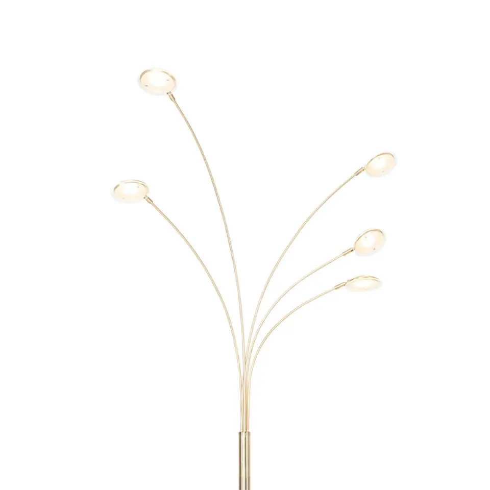 Qazqa vloerlamp sixties goudkleurig ge?ntegreerde led