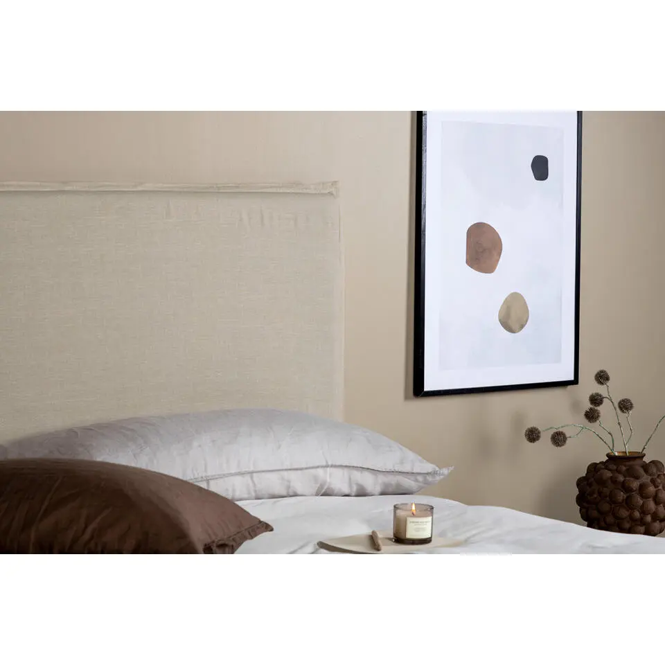 Hoofdbordhoes Beige Stof - 180x140x10cm - Signe
