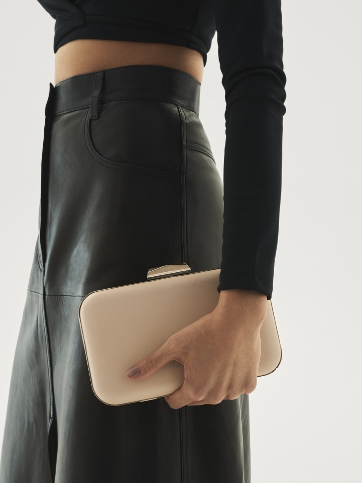 Ladies' cream clutch bag