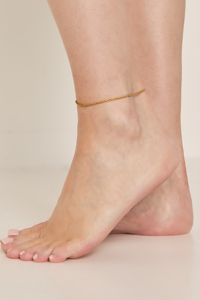 Valerie Stainless Steel Twisted Chain Anklet