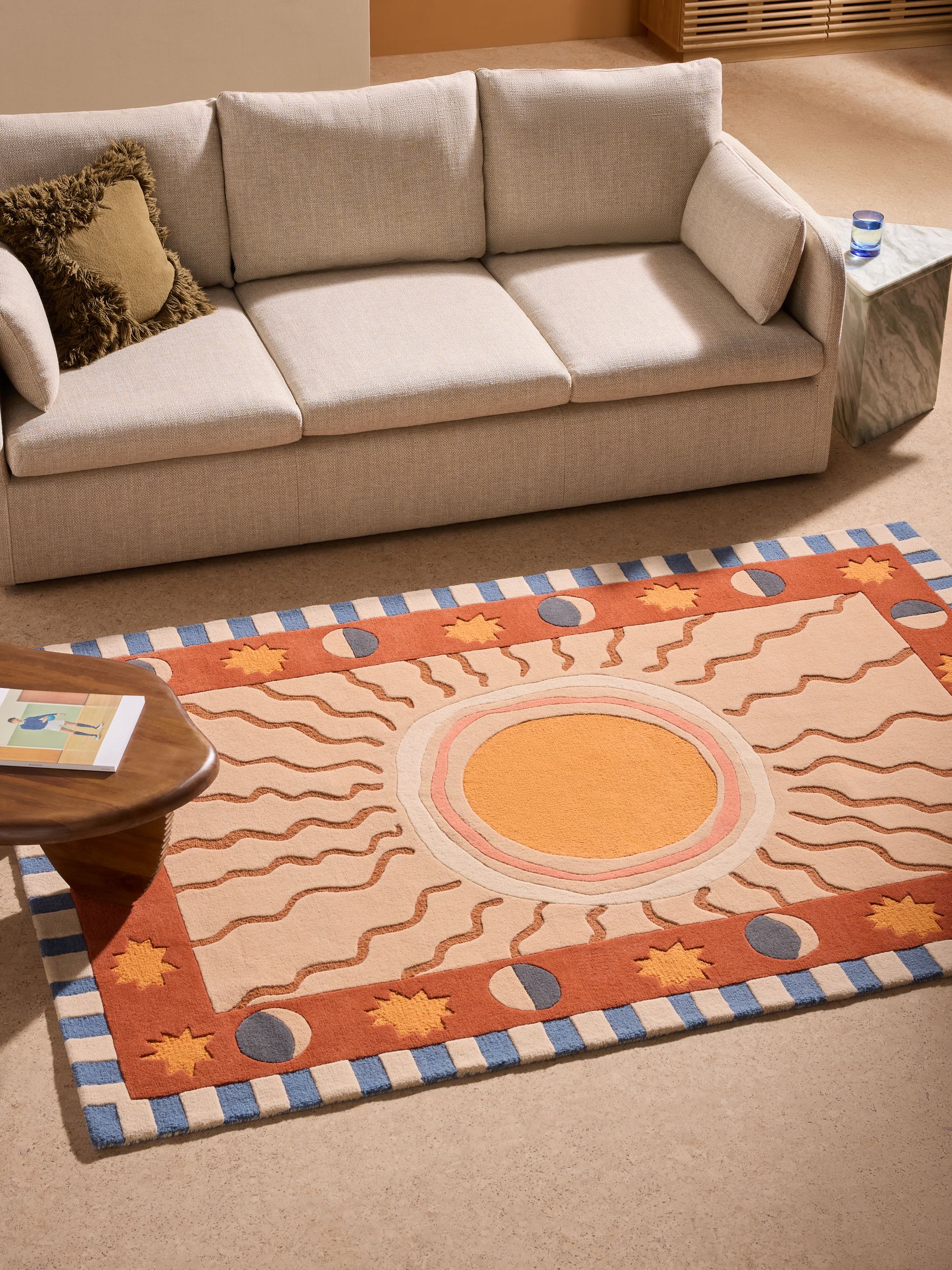 Soteria Wool Tufted Rug in Orange