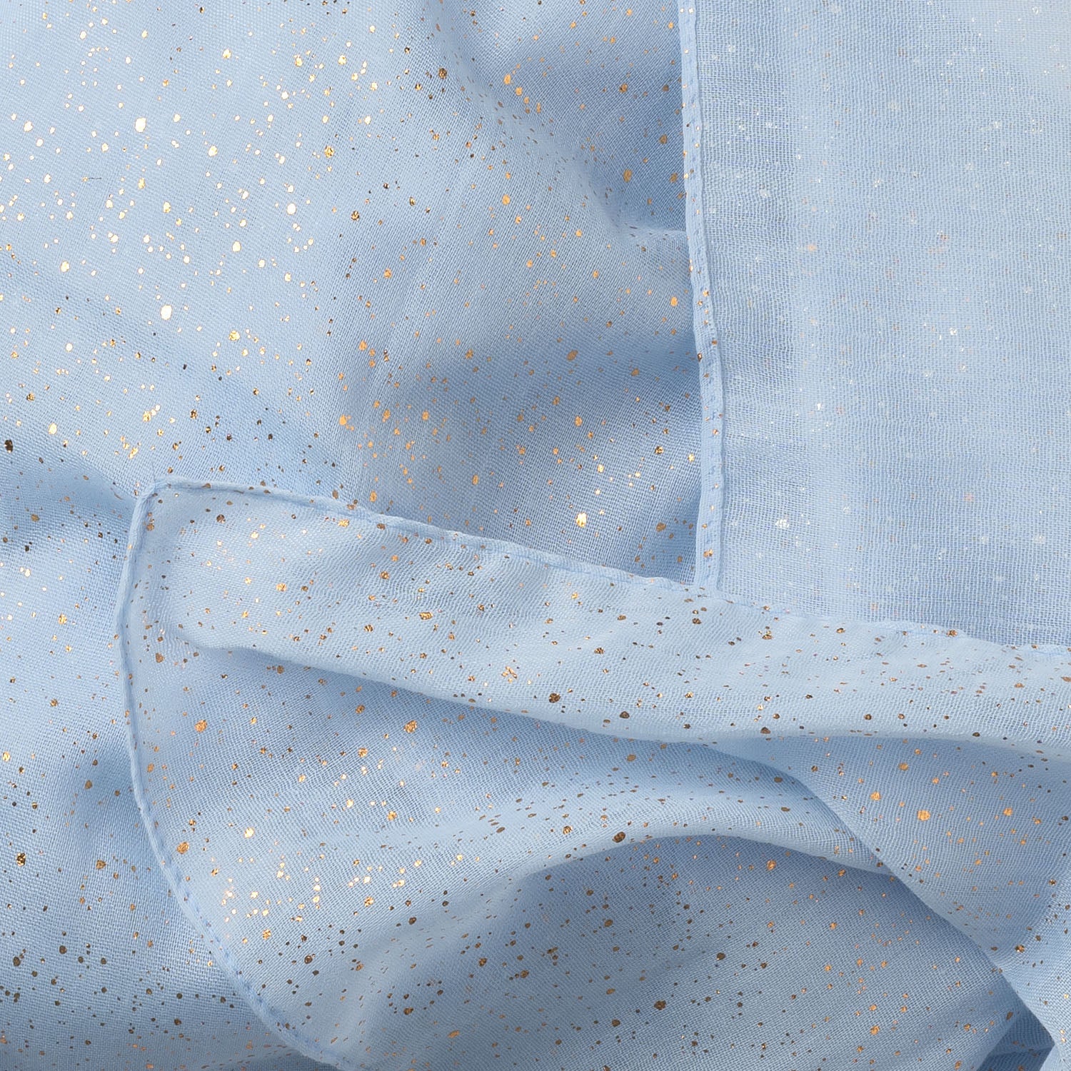 Foulard baby blue pailleté doré