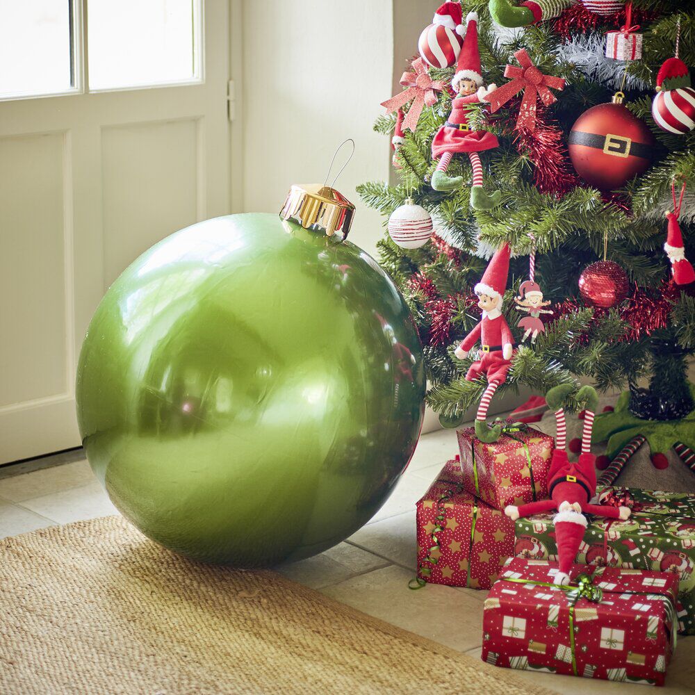Boule de No&euml;l XL gonflable Ø65cm pompe incluse - 3 coloris