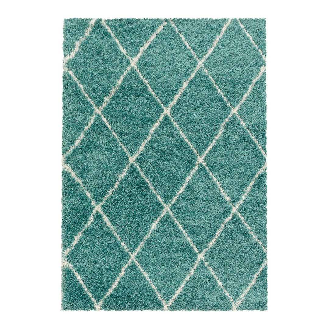 CHANTECLER - Tapis géométrique scandinave en polypropylène bleu 200x290