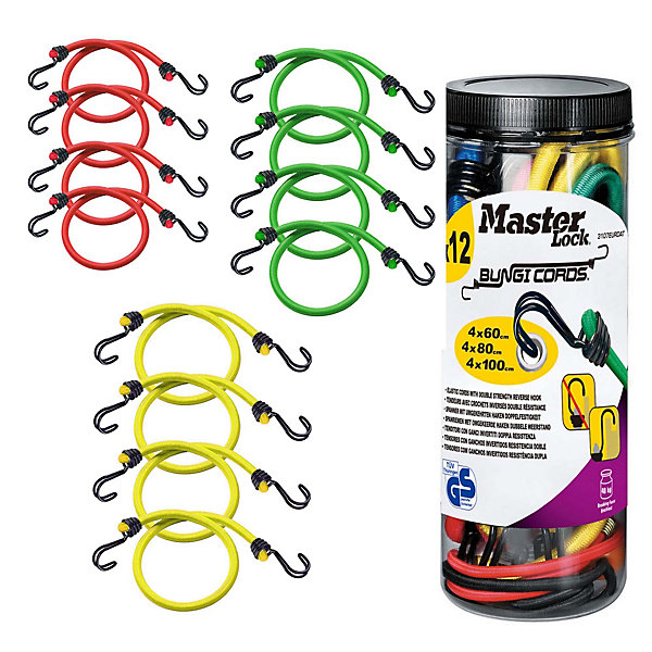 Pack de 12 tendeurs de différentes tailles Master Lock Twin Wire