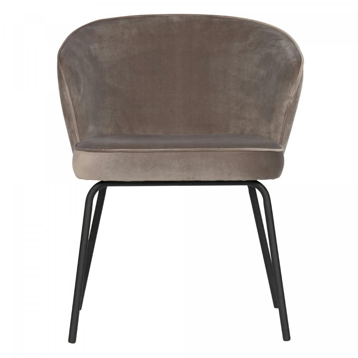 HASH - Chaise moderne velours taupe