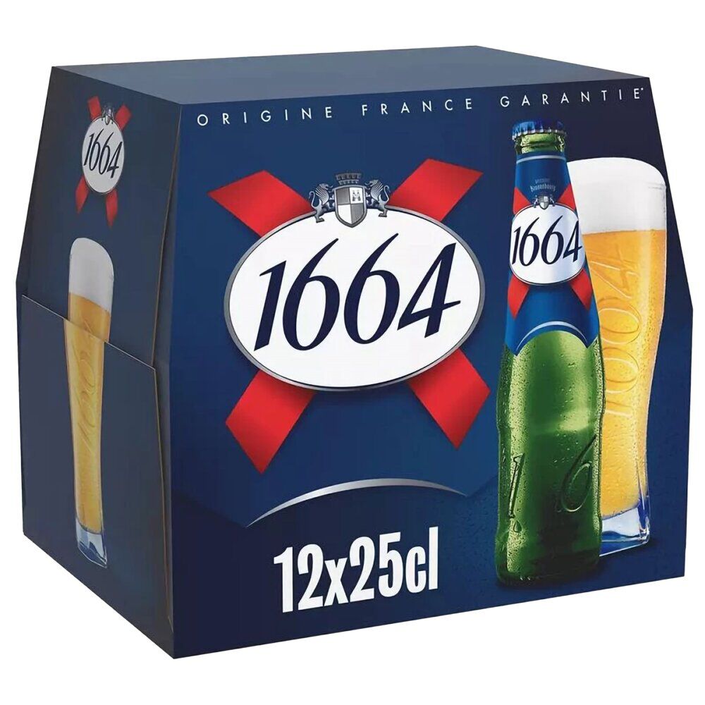 Bière 1664 pack bouteille verre 12x25cl