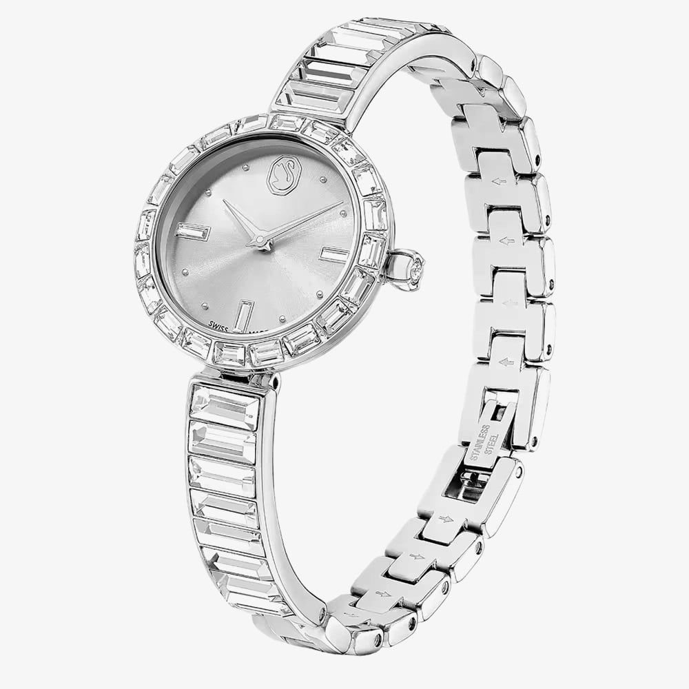 Swarovski Matrix Crystal Silver Tone Bangle Watch 5677487