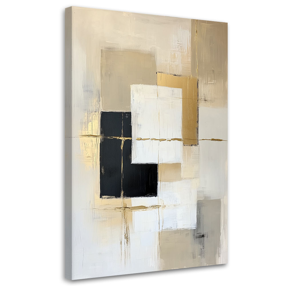 Feeby Obraz do salonu, Abstrakcja Kształty Geometria Beżowy 40x60