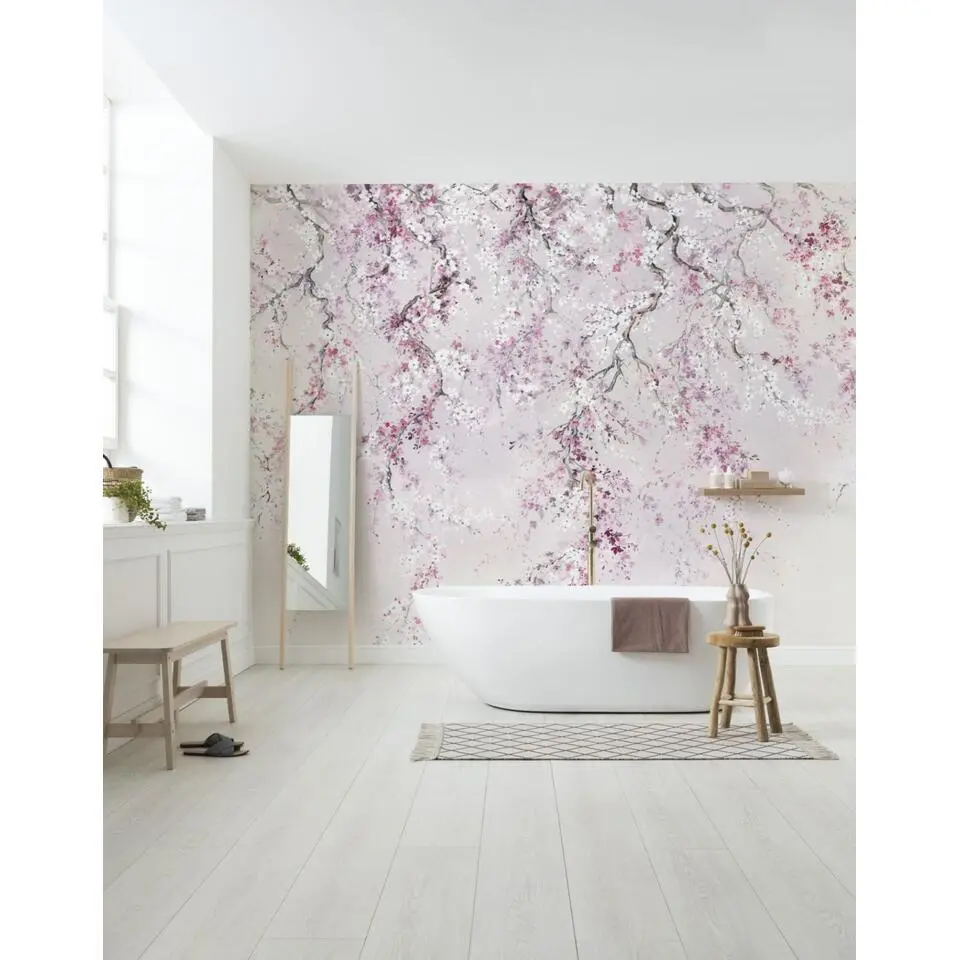 Sanders & Sanders fotobehang bloesems roze - 300 x 280 cm