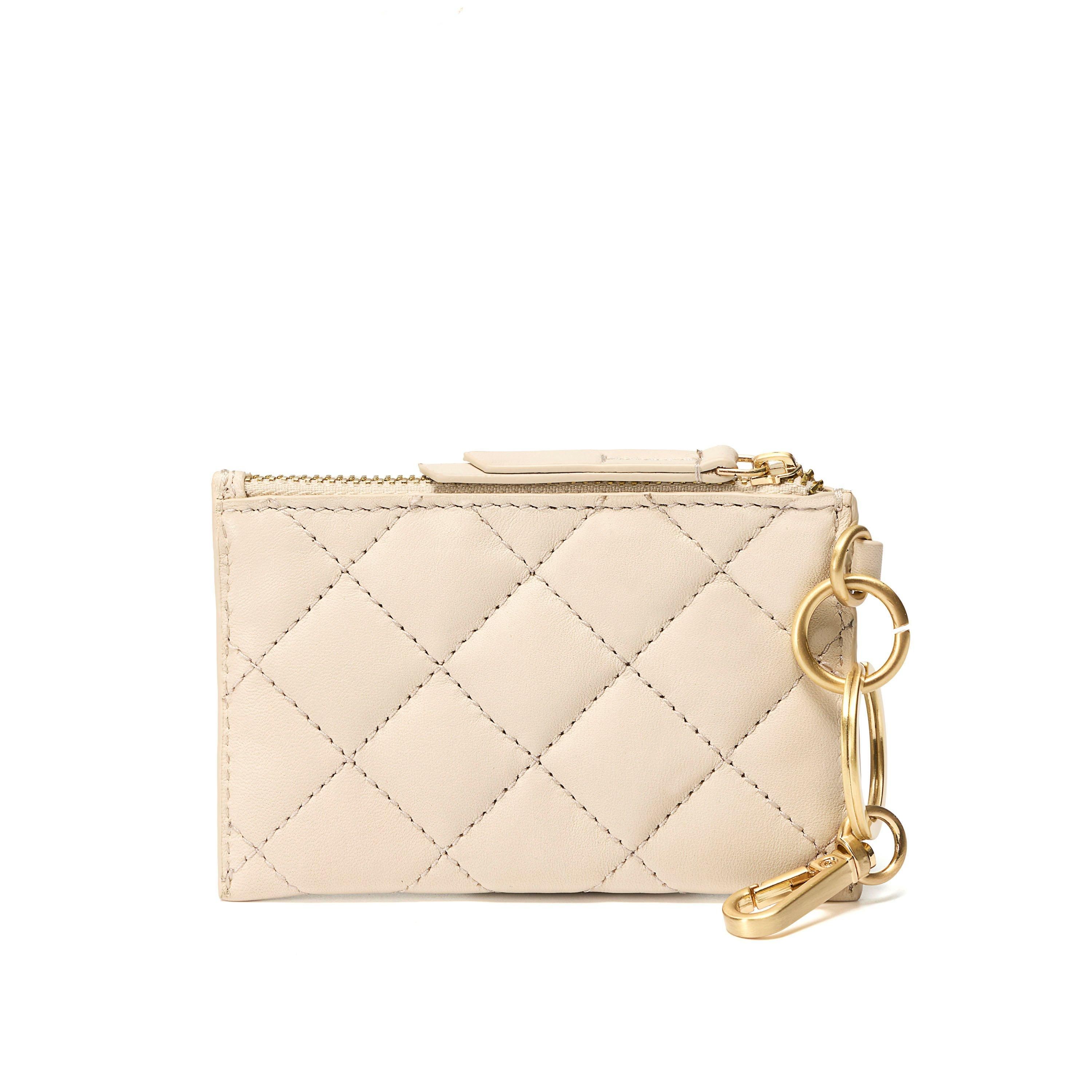 Clarks Quilted Card Cream Purse