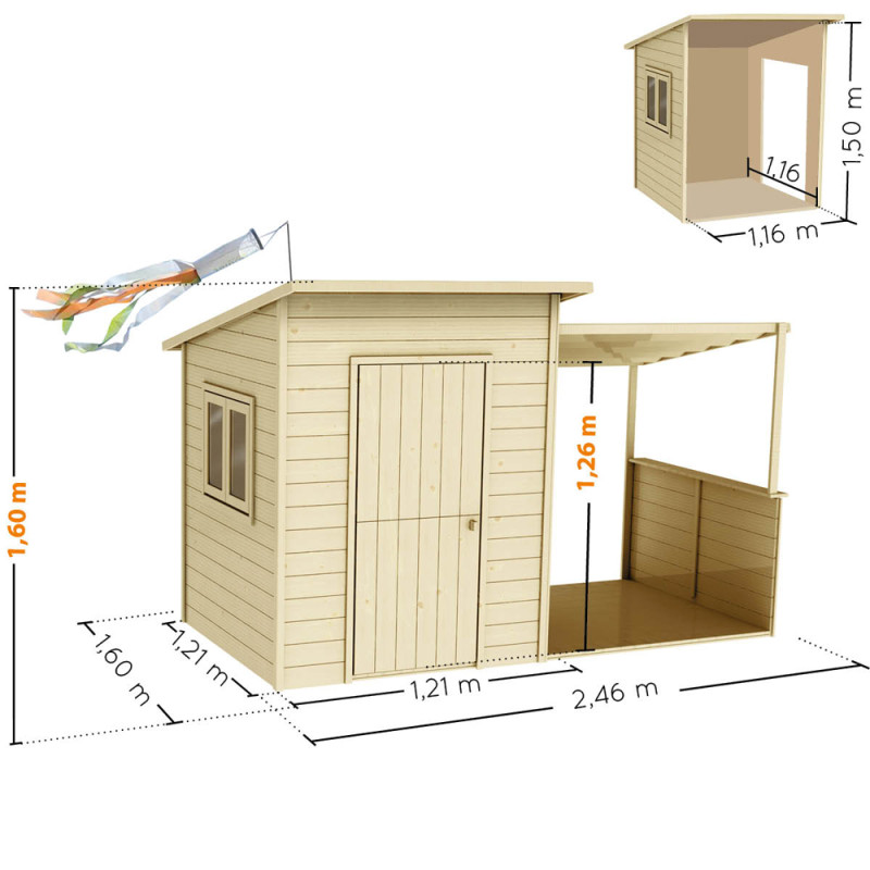 Cabane pour enfant Santa Barbara 2,46 x 1,6 x 1,6 m SOULET