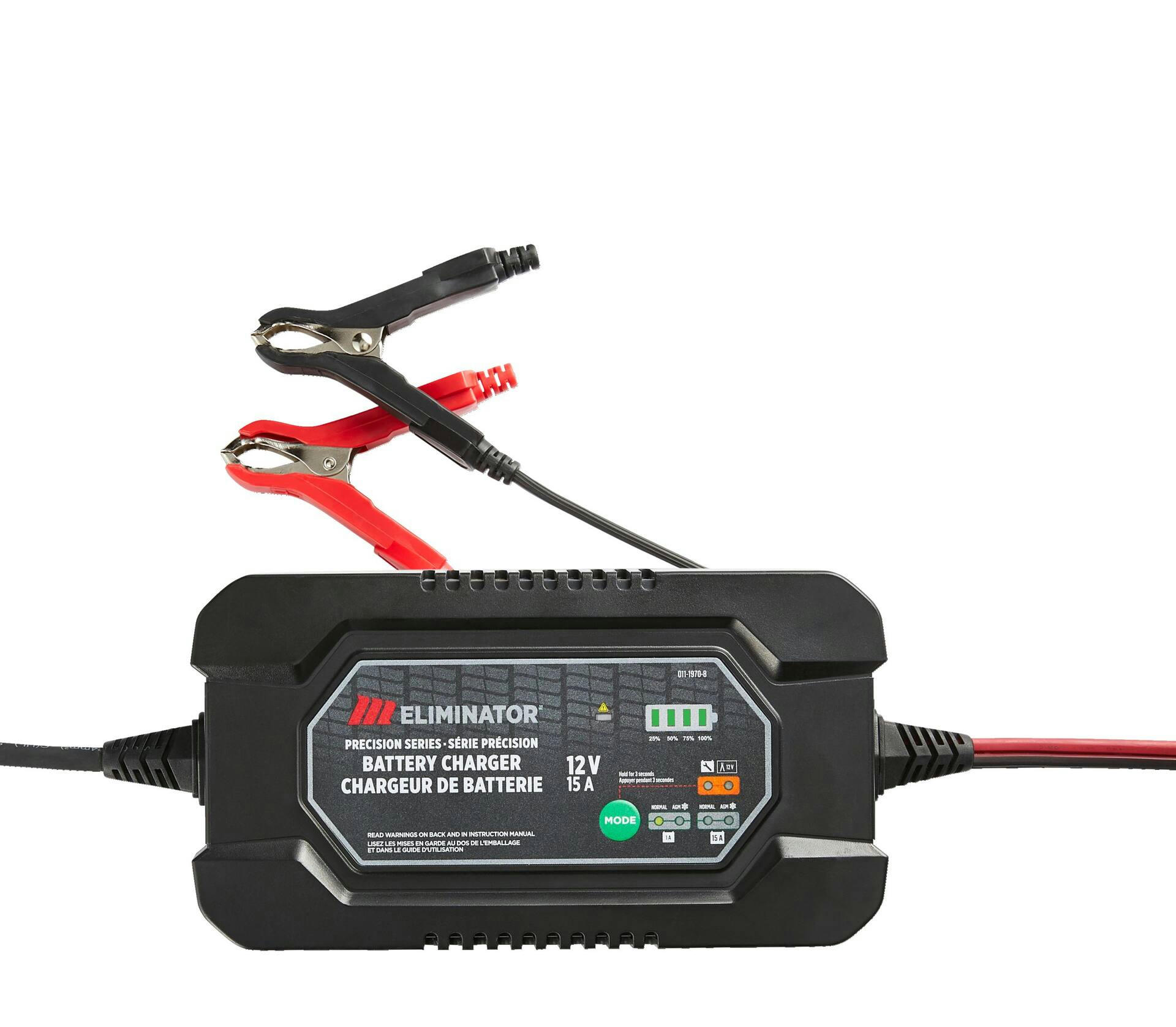 MotoMaster Eliminator Precision Series Smart Battery Charger/Maintainer, Fully Automatic, 15/1-Amp, 12V