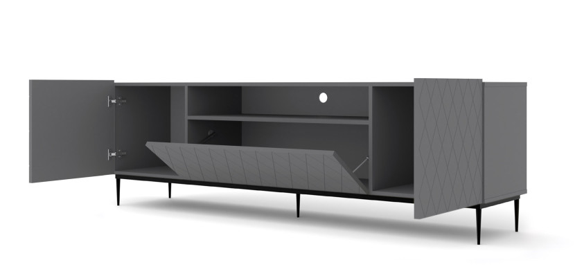 Szafka RTV DIUNA 193 cm 2D1K na ramie grafit