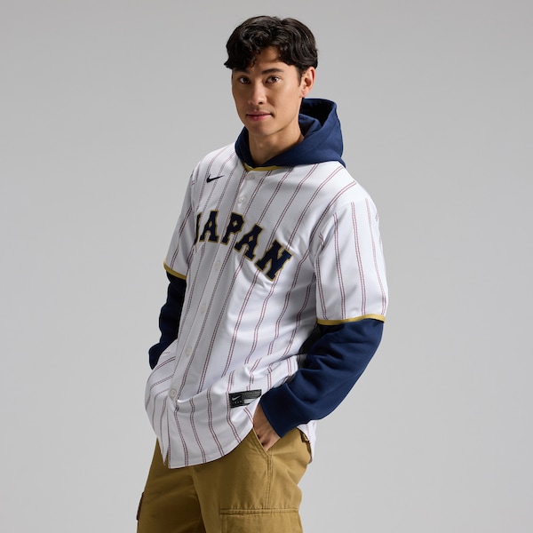 Japan Baseball Nike 2026 World Baseball Classic Home Stadium Jersey - White/Navy