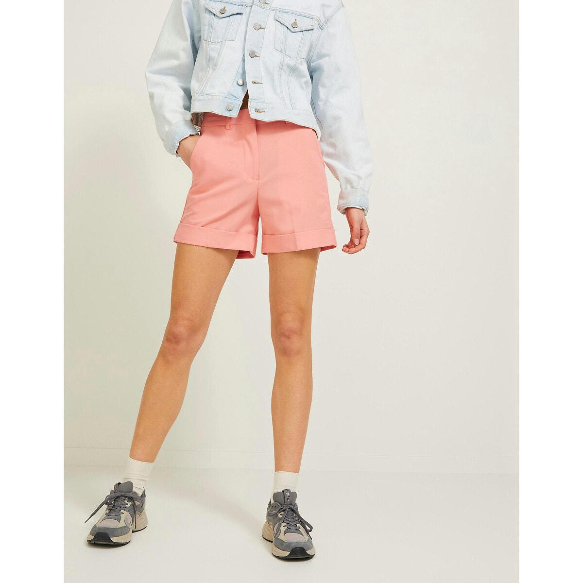 Short à pinces, taille haute