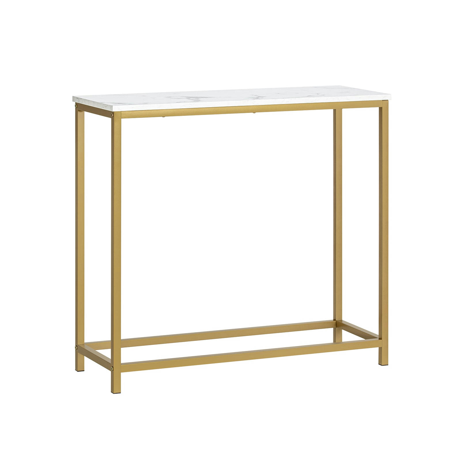 - Table console cadre en métal et effet marbre