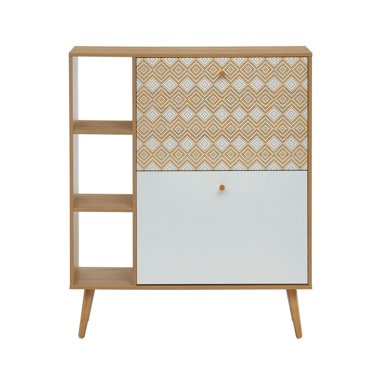 LEIKA - Meuble à chaussures    motifs et effet bois et chêne  2 portes 80cm