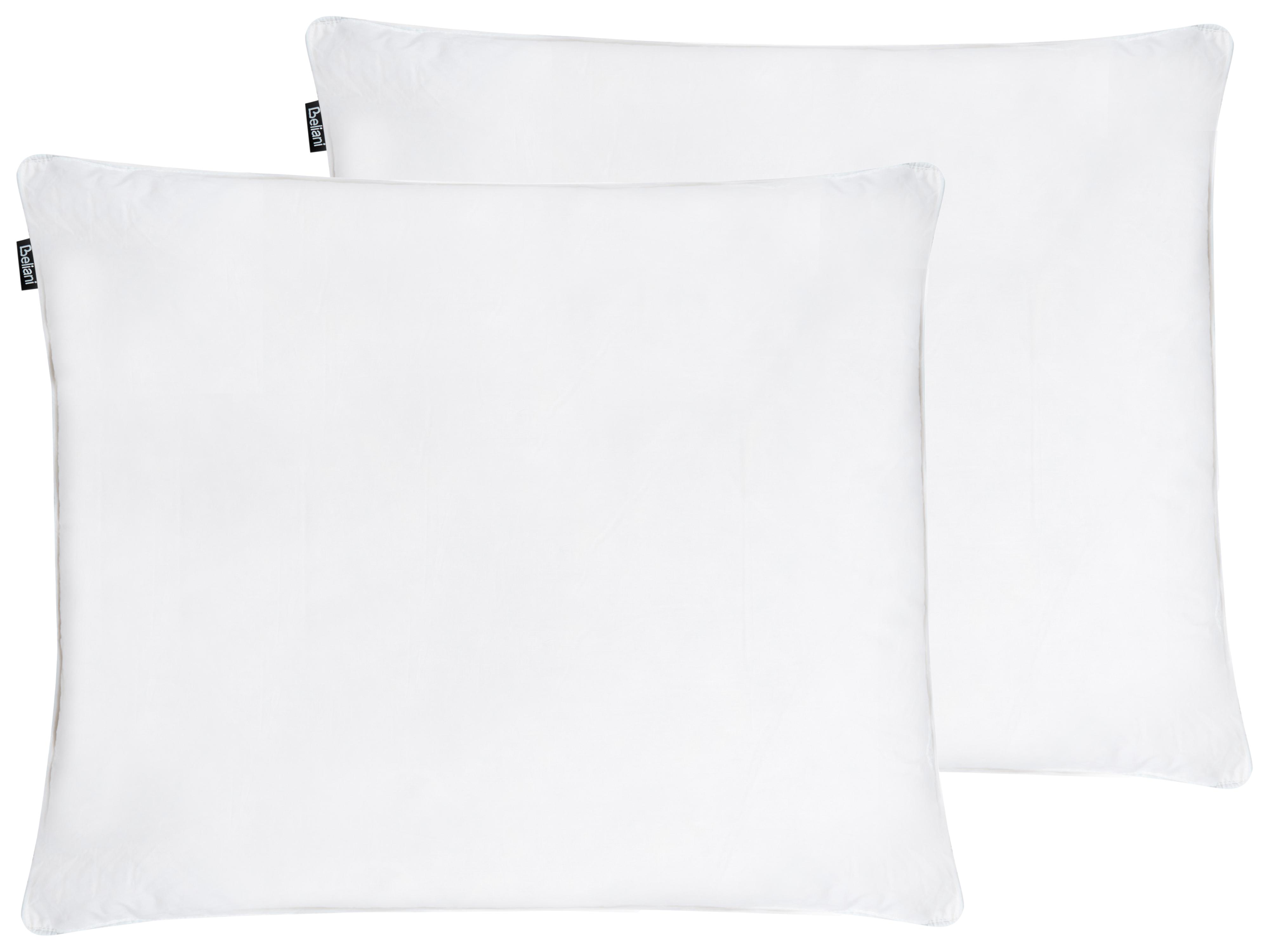 Set of 2 Bed Pillows FELDBERG High Duck Feathers and Down 50 x 60 cm White