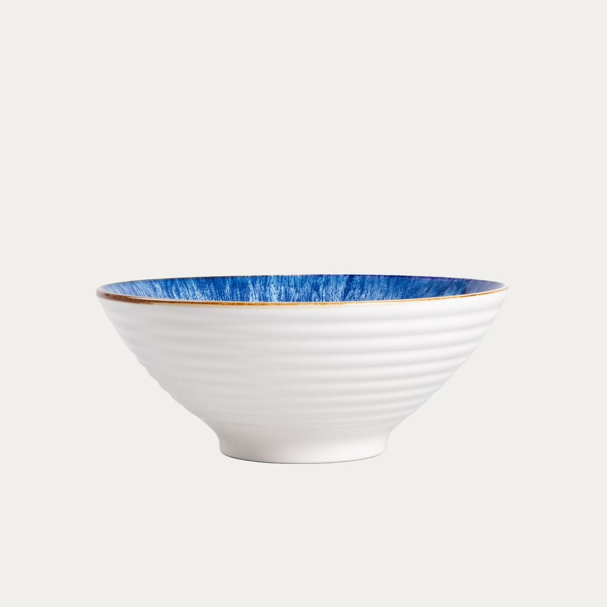 Zestaw do ramen SALADO niebieska z brązowym rantem 21 cm