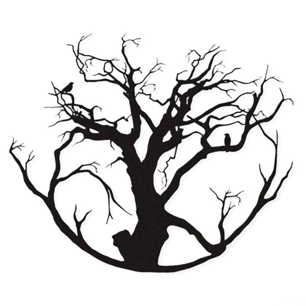 - Décoration murale arbre de vie en métal noir 60x50 cm