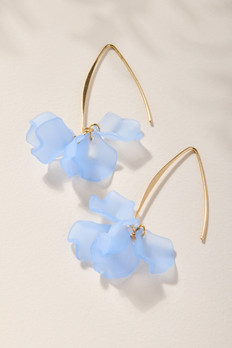 Lena Blue Floral Drop Earrings