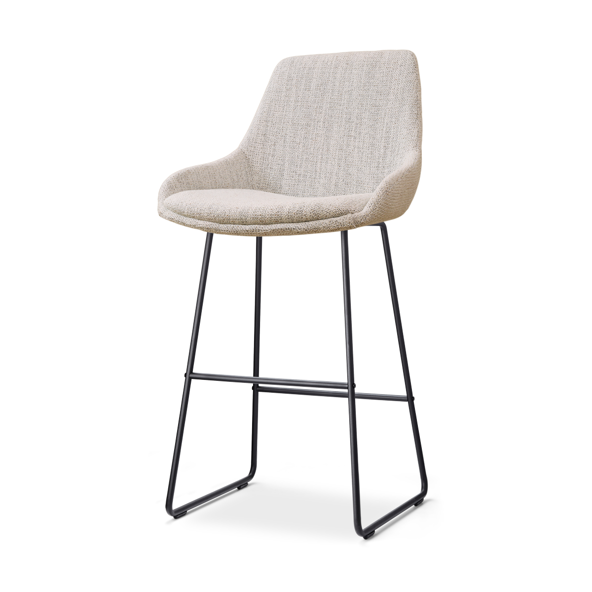 Nolon Nino-Isa Barkruk Beige Gemêleerd - Stof - Zwart Onderstel - 75 cm
