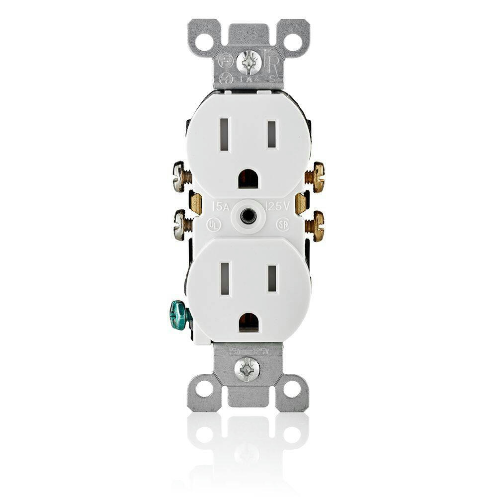 Leviton T5320-732 Tamper-Resistant Duplex NEMA 5-15R Outlet, 15A, 125V, Grounding, White