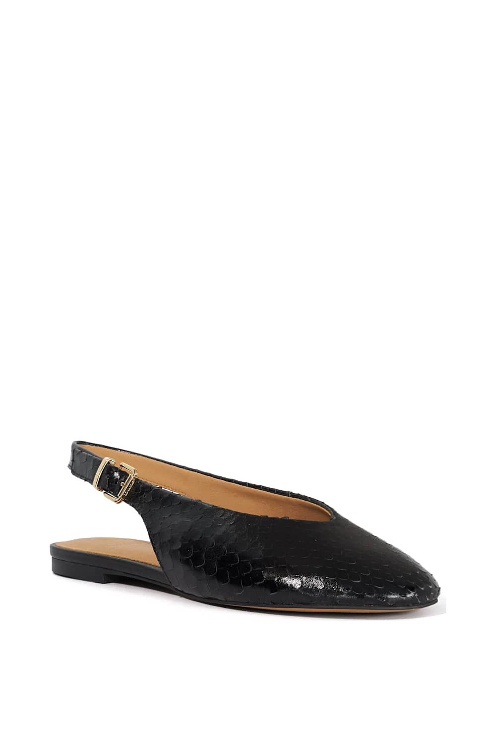 Dune London Honora' Leather Ballet Pumps