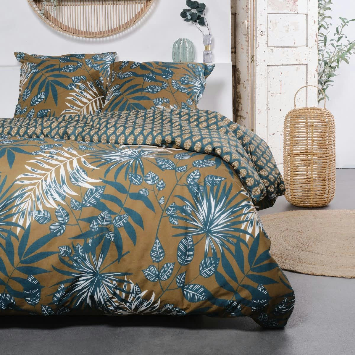 SUNSHINE TOBIAS - Parure de lit en coton marron 240x220