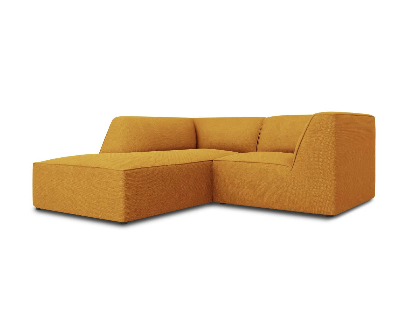 RUBY - Canapé d'angle gauche 3 places en tissu structurel jaune