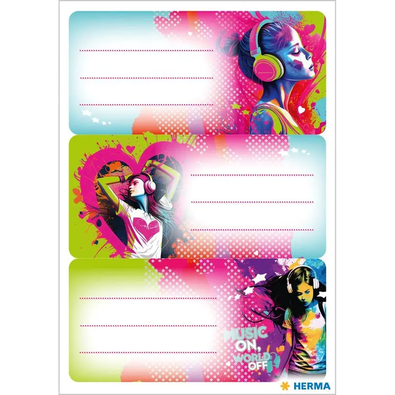 Etiketten 9er-Set Music Girl