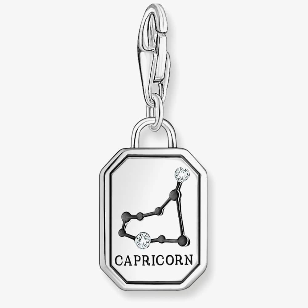 THOMAS SABO Silver Octagonal Cubic Zirconia Capricorn Charm 2152-643-21