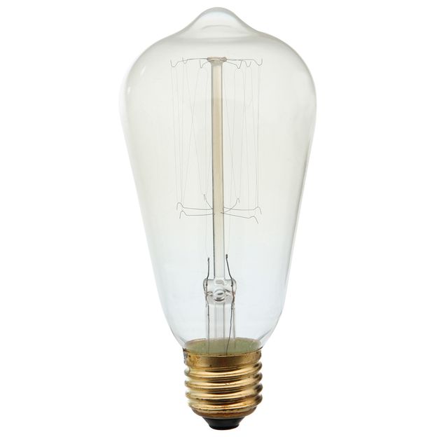 LÂMPADA FILAMENTO DE CARBONO DIMERIZÁVEL ST64 40W E27 220V LUZ AMARELA TASCHIBRA