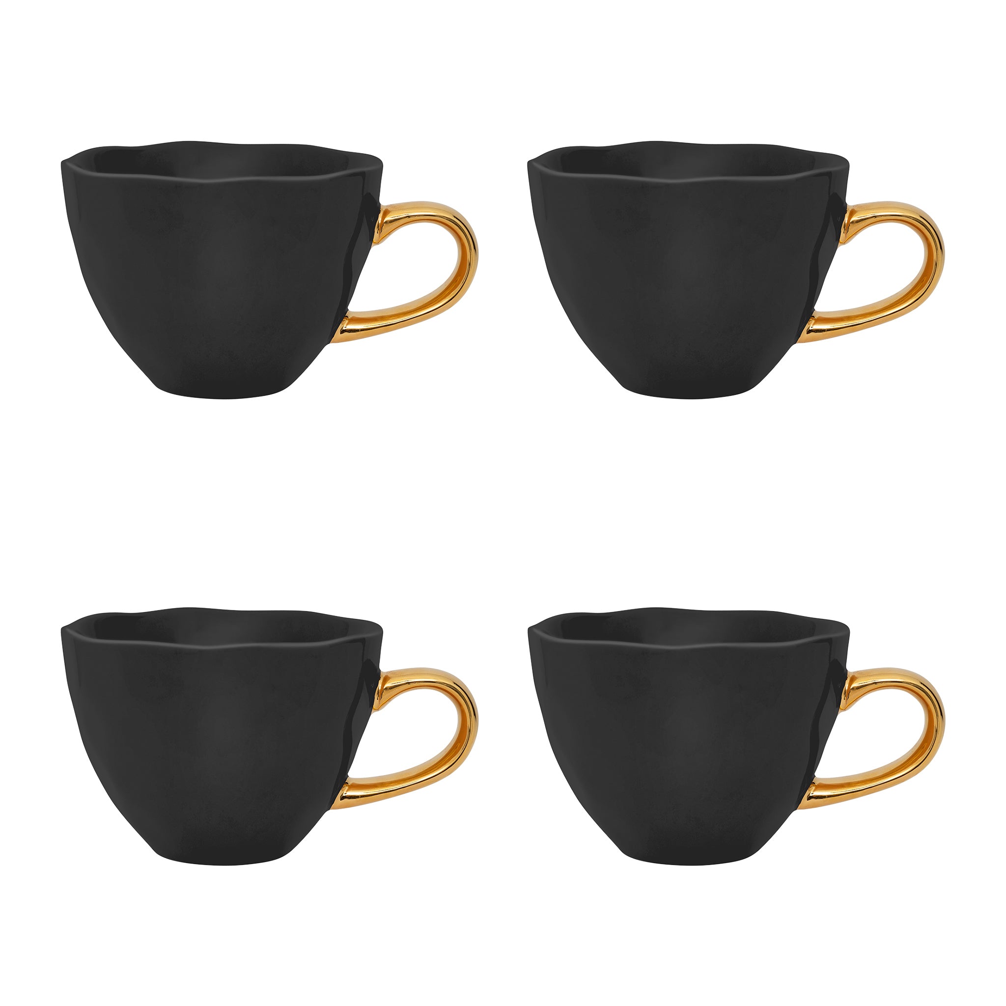 Urban Nature Culture Good Morning Cappuccino / Theekop - Zwart - 4 st.